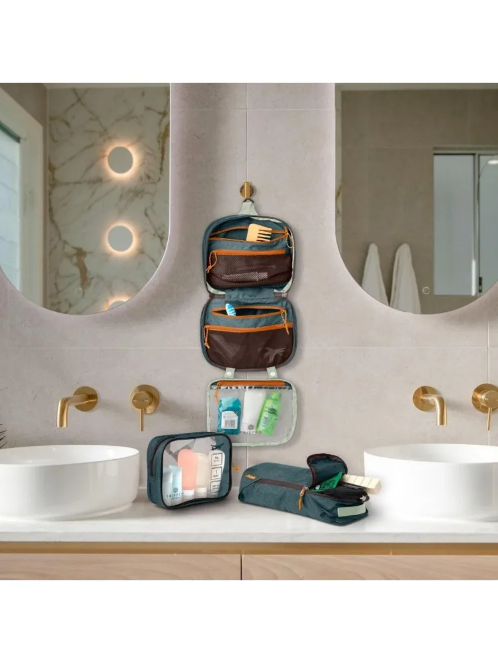 3-Piece Travel Toiletry Bag Set | Compact, Waterproof, Stylish Organizer
